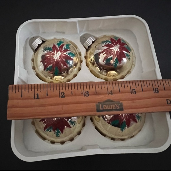 Set of 4 Christmas Ornaments with Poinsettias by Marta Stewart - Picture 11 of 14
